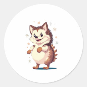 Adesivo Redondo Hedgehog Sticker
