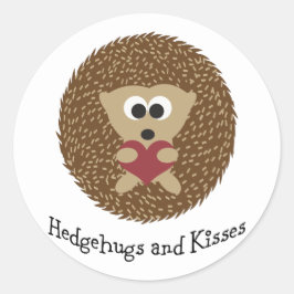 Adesivo Redondo Hedgehugs e Kisses Hedgehog