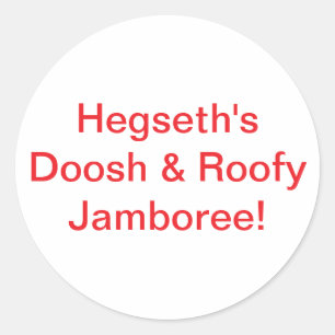 Adesivo Redondo Hegseth Doosh Roofy Jam Hankamer Artjunkhaus Histó