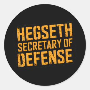 Adesivo Redondo Hegseth Secretário De Defesa Trump Inauguração Da
