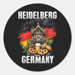 Adesivo Redondo Heidelberg Alemanha Souvenir German Flag Viagem