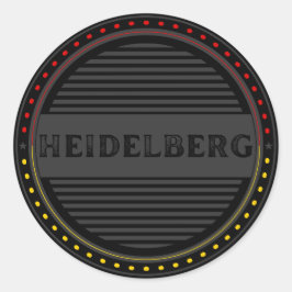 Adesivo Redondo Heidelberg City Pride Emblem – German Identity