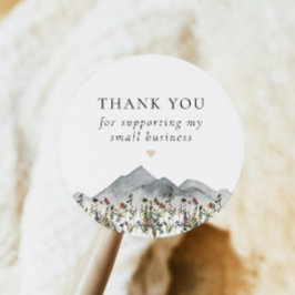 Adesivo Redondo HEIDI Boho Wildflower Small Business Obrigado