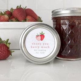 Adesivo Redondo HEIDI Cute Strawberry Obrigado Berry Muito Favor