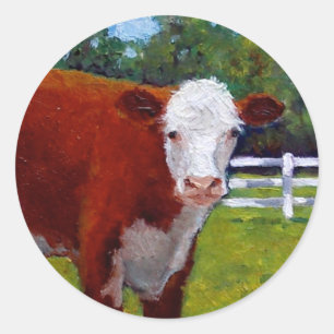 ADESIVO REDONDO HEIFER COW ART