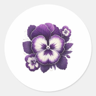 Adesivo Redondo Heimer Purple Floral Pansy Dementia Heimers Awaren