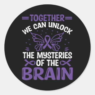 Adesivo Redondo Heimerheimer Brain Design Purple Heimerheim