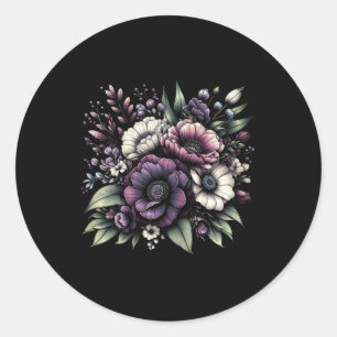 Adesivo Redondo Heimerheimer Roxo Floral Pensamento Demência Heime
