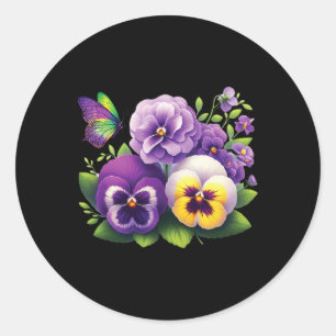 Adesivo Redondo Heimerheimer Viola Floral Pansy Dementi Heimerheim