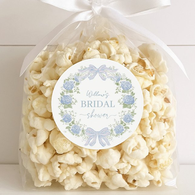 Adesivo Redondo Heirloom Hydrangea Bridal Shower Stickers (Criador carregado)