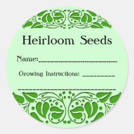 Adesivo Redondo Heirloom Seeds Pacote de Semente Personalizado de