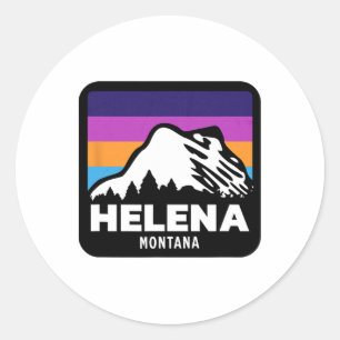 Adesivo Redondo Helena Montana Pesca Esqui Snowboard Família