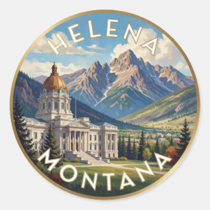 Adesivo Redondo Helena Montana Viagem pelas Montanhas Rochosas 🏔