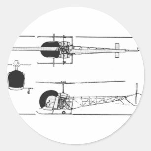 Adesivo Redondo Helicóptero Bell 47