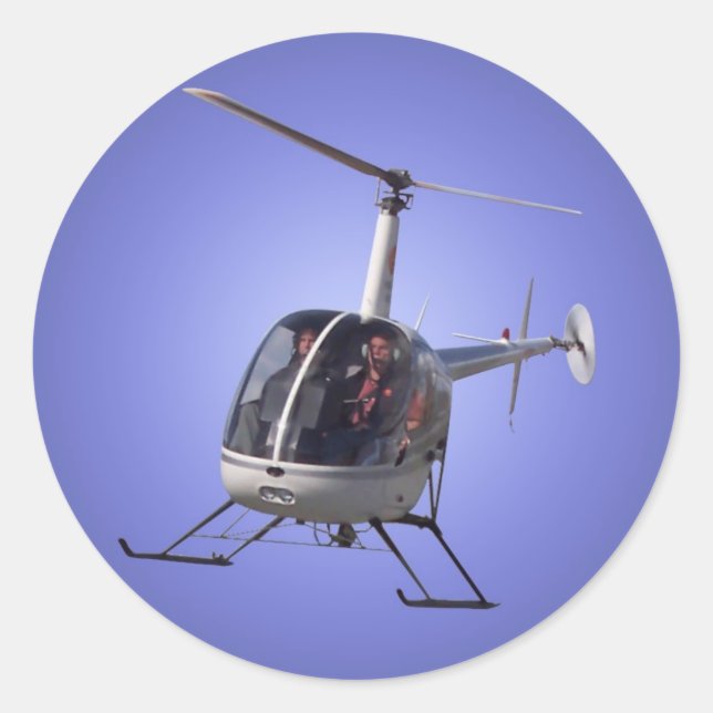 Adesivo Redondo Helicóptero Stickers Diversão Helicóptero Presente (Frente)