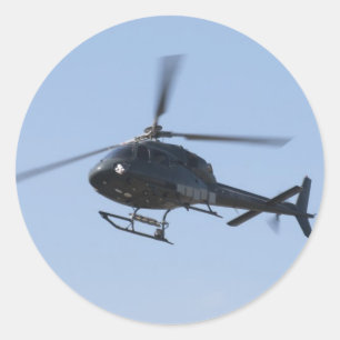 Adesivo Redondo Helicóptero voador