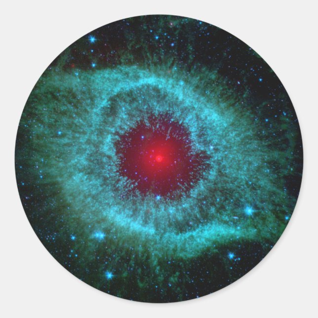 Adesivo Redondo Helix Nebula Infrared Spitzer (Frente)