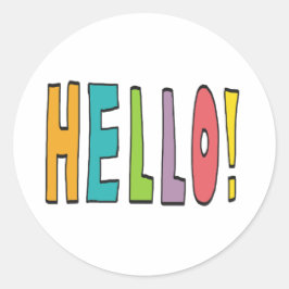 Adesivo Redondo Hello!