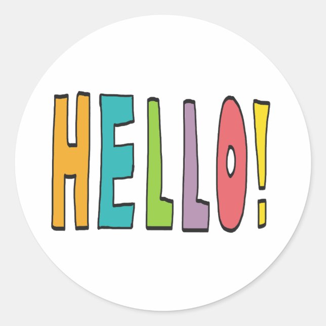Adesivo Redondo Hello! (Frente)