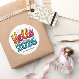 Adesivo Redondo Hello 2026 Colorful sticker 
