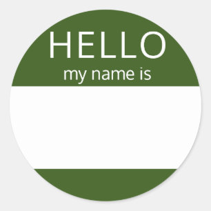 Adesivo Redondo HELLO Personalizado Meu Nome É Vazio De Crachá D