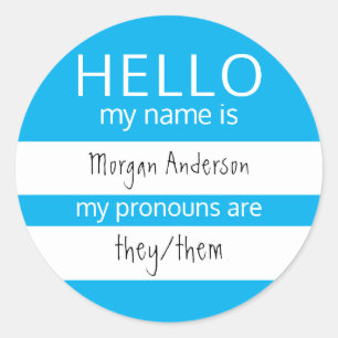 Adesivo Redondo HELLO Personalizado Meu Nome Pronounounes É
