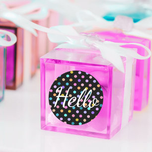 Adesivo Redondo Hello Polka Dots