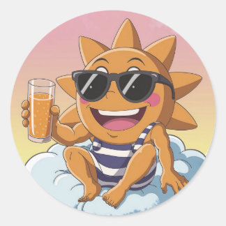 Adesivo Redondo Hello summer holiday