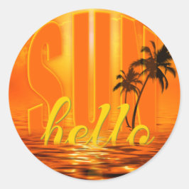 Adesivo Redondo Hello Sun Travel