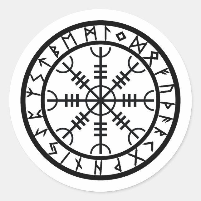 Adesivo Redondo Helm of Awe - Rune Circle (Frente)