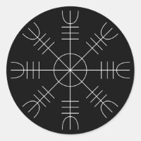 Helm Of Awe Viking Protection Black White Sticker