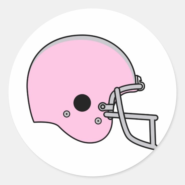 Adesivo Redondo Helmet De Futebol Rosa (Frente)