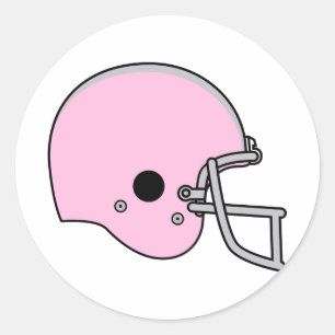 Adesivo Redondo Helmet De Futebol Rosa