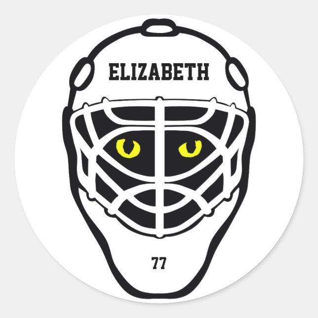 Adesivo Redondo Helmet Sticker Hockey Cat (Frente)