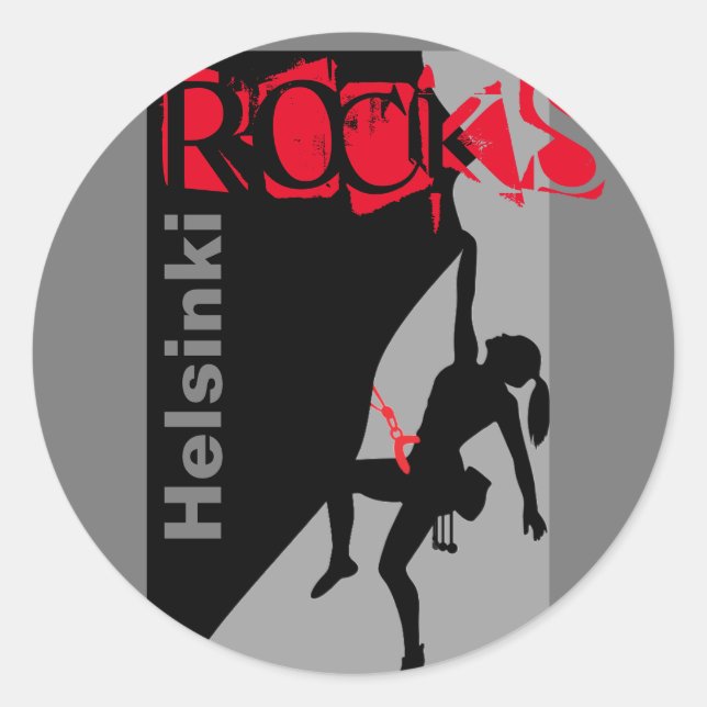 Adesivo Redondo Helsínquia Rocks Classic Round Sticker (Frente)