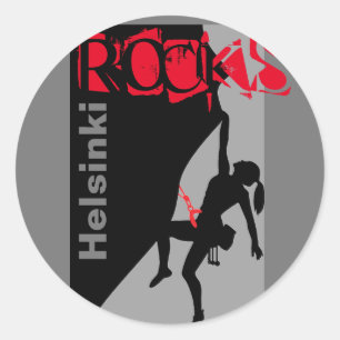 Adesivo Redondo Helsínquia    Rocks Classic Round Sticker