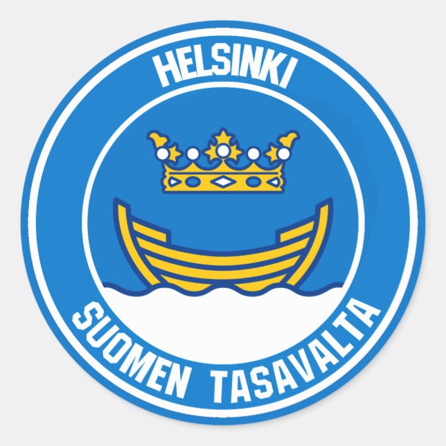 Adesivo Redondo Helsínquia Round Emblem (Frente)