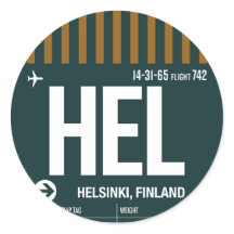 Helsínquia - Viagem Tag Round Sticker