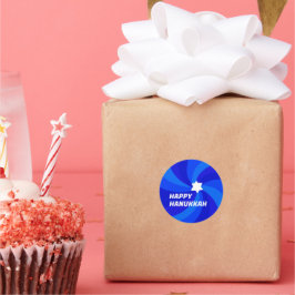 Adesivo Redondo HELY HANUKKAH Modern Swirl Star de David Personali