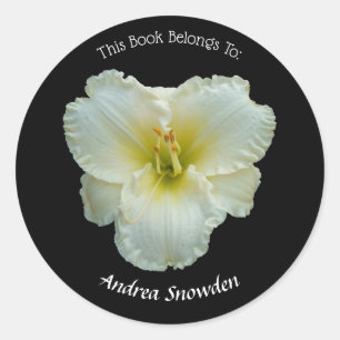 Adesivo Redondo "Hemerocallis branco do Snowbird grande" no