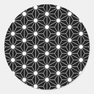 Adesivo Redondo Hemp Leaf Asanoha japão padrão tradicional