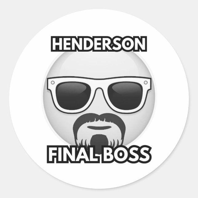 Adesivo Redondo Henderson Chefe Final Emoji Legal (Frente)