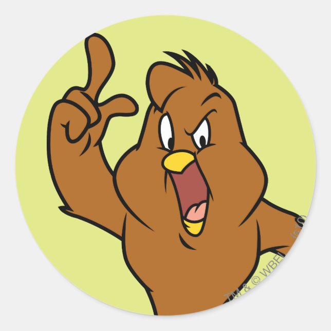 Adesivo Redondo Henery Hawk Yelling (Frente)
