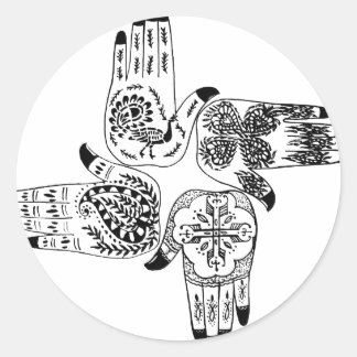 Adesivo Redondo Henna Mehndi dava Designs Indianos Pintados Casame