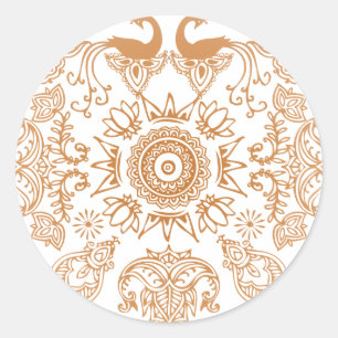 Adesivo Redondo Henna Rock Stickers
