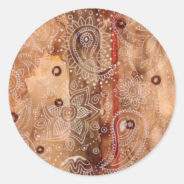 Adesivo Redondo Henna Sticker (Frente)