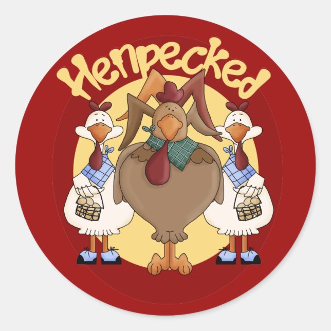 Adesivo Redondo Henpecked (Frente)