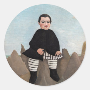 Adesivo Redondo Henri Rousseau - Menino nas Rochas