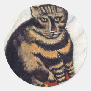 Adesivo Redondo Henri Rousseau - O Gato Tigre ( Le Chat Tigre )