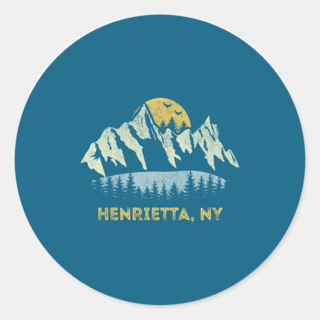 Adesivo Redondo Henrietta New York Mountain Sunset Sunrise Ny  (Frente)